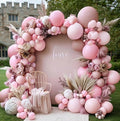 Dusty Pink Balloon Garland Double Stuffed Baby Light Pink Balloon Arch Kit Latex Pastel Balloons for Boho Wedding Baby Shower Birthday Princess Party Decoration