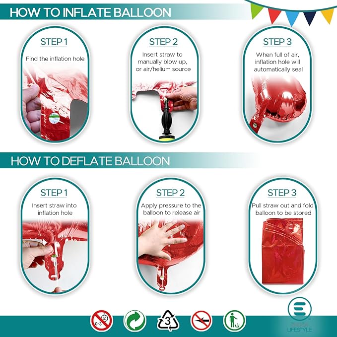 40 Inch Large Red Number Celebration and Decoration Balloon for Birthday Parties, Graduations, Anniversaries, Weddings, Photo Shoots, Special Events - Helium Foil Mylar (Red Number 2)