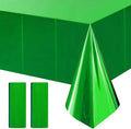2pcs Green Foil Tablecloth 54*72 Inch Jungle Safari Wild One Birthday Party Table Cloths Plastic Disposable Waterproof Table Cover for Christmas Wedding Baby Shower Graduation Party Supplies