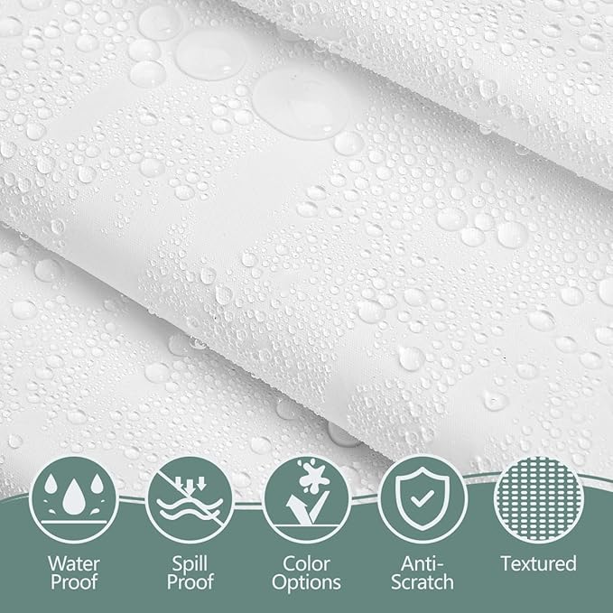 Disposable Plastic Tablecloth 54x108 Inch Rectangle - White, 4 Pack Waterproof & Tear-Resistant Party Table Cover for Dining, Picnic, Crafts, Holiday Decor