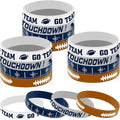 Deekin 32 Pcs Football Wristband Silicone Bracelets Football Party Favor Bracelet Motivational Rubber Bracelets for Men Women Fan Party Favors Sport Theme Birthday Supplies Gifts(Classic)