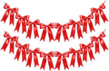 2 Strings of 16PCS Red Bow Garlands Banner Decoration,Pre-Strung Satin Ribbon Ornaments for Birthday,Bachelorette Party, Bridal Shower,Wedding,Engagement, Baby Shower,Graduation Decor,Valentine's Day