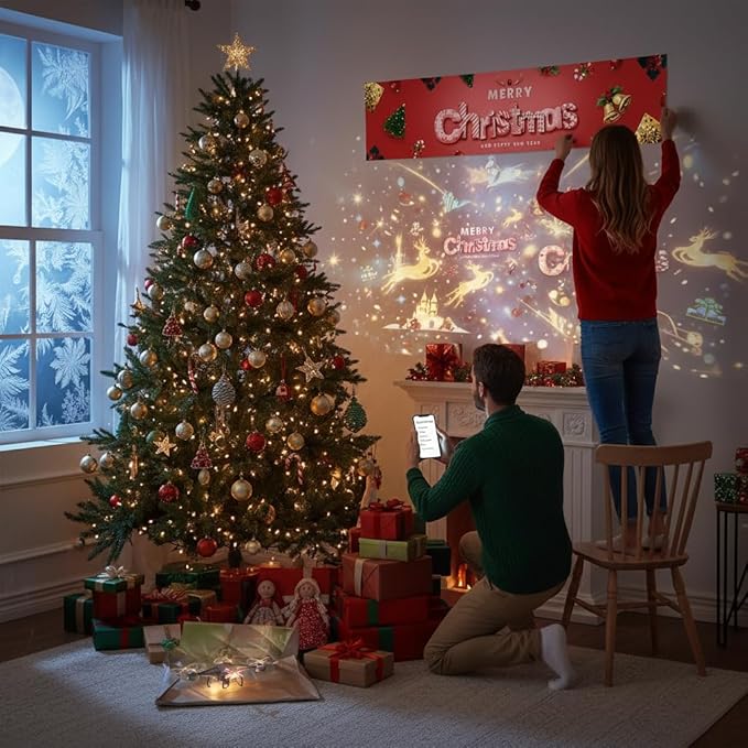Large Christmas Party Banner and Backdrop for Indoor & Outdoor, Yard Garden Halloween Decorations & Party Supplies (Pink)