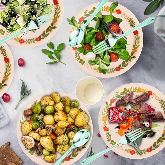 175 PCS Jungle Party Plate Set, Animal Theme Party Decorations, Wildlife Theme Disposable Tableware Set, Kids Birthday Plate Decorations. (25 guests)