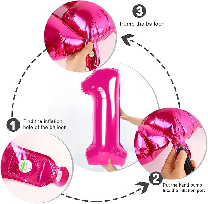 40 Inch Large Numbers Balloon, 4 Hot Pink Ballon for 4th 14 40 44 Birthday Party, Balloon 4 Number for Graduations Wedding Supplies