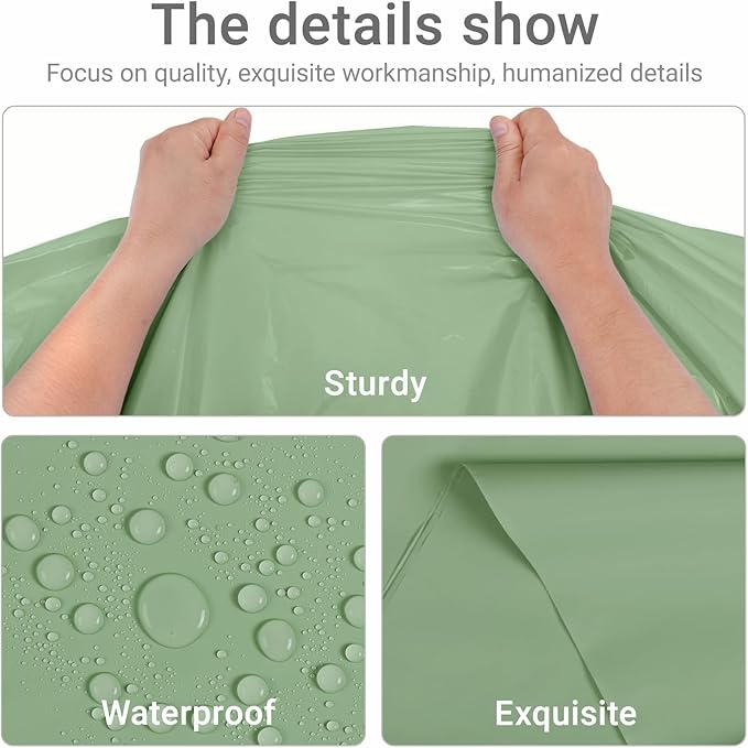 MRJ 12 Packs Disposable Plastic Tablecloths 54x108 Inch, Sage Green Rectangle Table Cover for Birthday Party Wedding Banquet Decorations