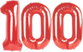 Red Jumbo Number 100 Balloon 40 Inch, Women Men 100 Birthday Supplies, Foil Helium 100 Birthday Giant Balloon, Mylar Red Number Balloons Anniversary Decorations