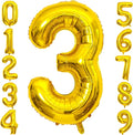 40 Inch Large Gold Number 3 Letter Balloon, Alphabet Letter Mylar Foil Helium Big Number Balloons for Birthday Anniversary Party Graduations Festival Decorations