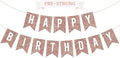 Pre-strung Happy Birthday Banner - No DIY - Rose Gold Glitter Birthday Party Banner - Pre-strung Garland on 6 ft Strands - Rose Gold Bday Party Decorations & Decor. Did We Mention No DIY