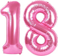40 Inch Pink Number 18 Digital Balloon,Jumbo Mylar Foil Helium Balloon for 18 Balloons for Birthday Party,Wedding Anniversary Party Decorations
