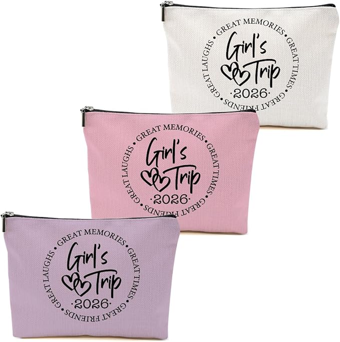 1 Pcs 3 Pcs 4 Pcs Makeup Bag, Girls Trip Gifts Favors Girls Weekend Gifts, Friendship Gifts for Women Bestie Bride