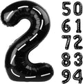 Race Car 2 Balloon, Two Number Balloons 40 Inch, 2nd Black Balloon Number Birthday Decorations, Second Two Birthday Party Supplies, Number 2 Balloon