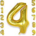 AULE 40 Inch Big Gold 4 Balloon Number Large Foil Helium Number Balloons 0-9 Jumbo Giant Happy 4th Birthday Party Decorations for Boy or Girl Huge Mylar Anniversary Party Supplies