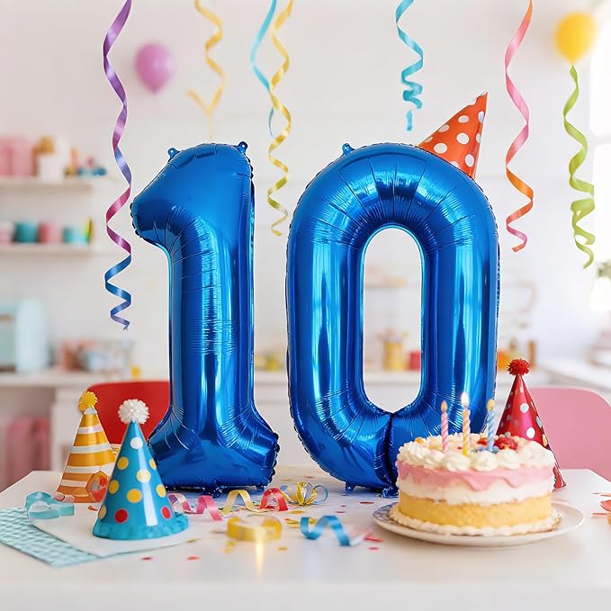 Smlpuame 40 Inch Navy Blue 0 Balloon, Blue Number Balloon 10 20 30 40 50 60 70 80 90 100 Birthday Decorations for Boys Girls Men Women, Helium Giant Foil Number 0 Balloon Blue Wedding Party Supplies