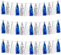 BEISHIDA 3 Packs Blue Silver White Metallic Foil Fringe Tassel Garland, Tassels Banner Streamers for Car Floats Graduation Bachelorette Birthday Baby Shower Wedding Christmas Holiday Party Decoration