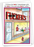 NobleWorks Funny Birthday Greeting Card with 5 x 7 Inch Envelope (1 Card) Bday F'ers Cafe 8245