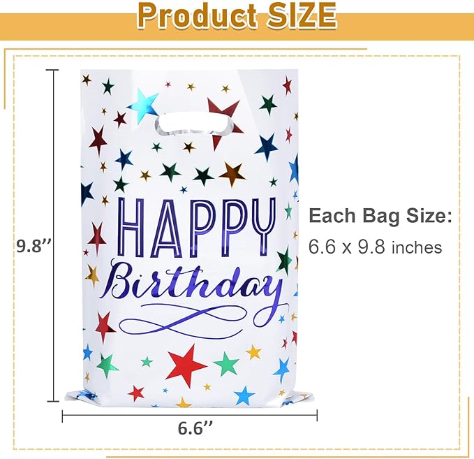 ZGORENDZ 40 Pack Party Favor Bags for Birthday Assorted Colors Goodie Gift Bags for Girls & Boys Birthday Party(6.7 * 9.7 inch)