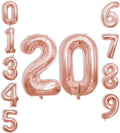 40 Inch Number Celebration and Decoration Balloon for Birthday Parties, Graduations, Anniversaries, Weddings, Photo Shoots, Special Events - Helium Foil Mylar (Rose Gold Number 20)
