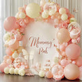 Pastel Pink Peach Balloon Arch Kit, Double Stuffed Pastel Light Pink Orange Ivory White Clear Bobo Spring Balloons Garland Kit for Wedding Bridal Shower Birthday Party Decoration