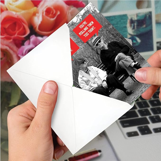 NobleWorks - Pack of 3 Funny Birthday Greeting Cards with 5x7 Envelopes (1 Designs, 3 Each) Vintage Stationary Set - Men Stiff Joints C7038BDG-C3x1
