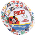 Glad for Kids Disney Mickey and Friends Disposable Paper Plates for Snacks and Meals, Heavy Duty Soak Proof Cut Resistant Microwave Safe Kids Plates, Party Pack, 8.5 Inch, 40 Count - 2 Pack