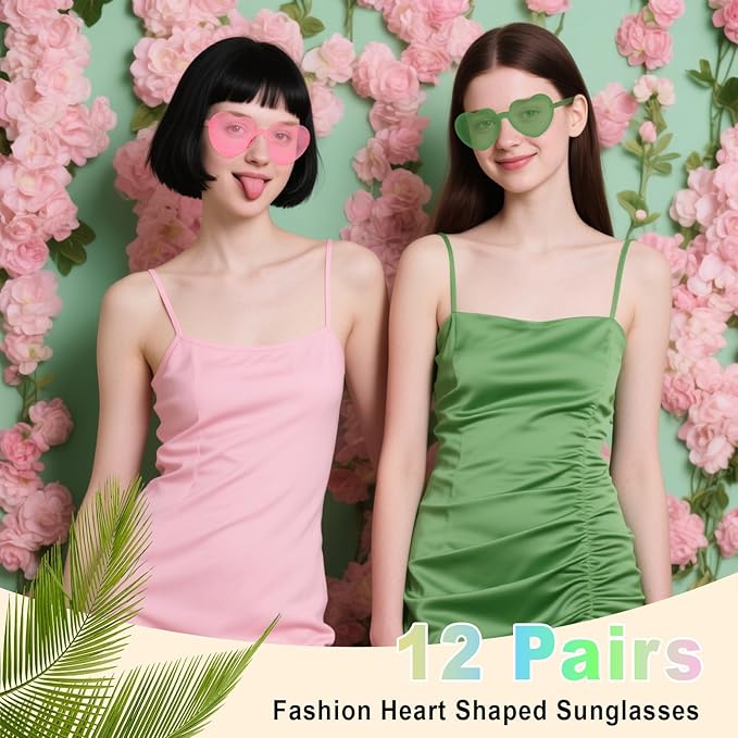 Heart Sunglasses 12/18/24 Pcs Heart Shaped Glasses for Women Cute Funny Party Glasses Party Favors Accessories