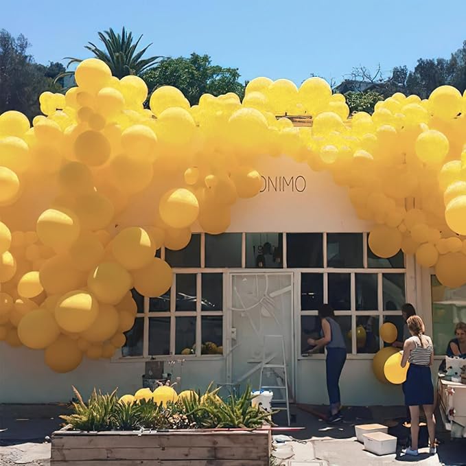 PartyWoo Mustard Yellow Balloons 101pcs 12 Inch Boho Netural Fall Balloons for Birthday Engagement Baby Shower Anniversary Bee Sunflower Little Cutie Thanksgiving Party Decorations Yellow-F57