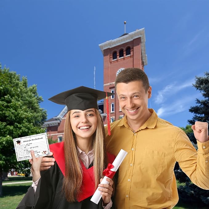 Graduation Wish & Advice Cards - 50PCs Graduate Party Supplies Advice Card for Class of 2026 Graduations Party, Graduation Favors Cardes for High School/College/Senior School