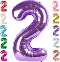 2 Numbers Balloon 40 Inch Purple Two Balloon Number Birthday Decor, 2nd 12 21st Party Celebration Decorations Graduations Wedding Baby Shower