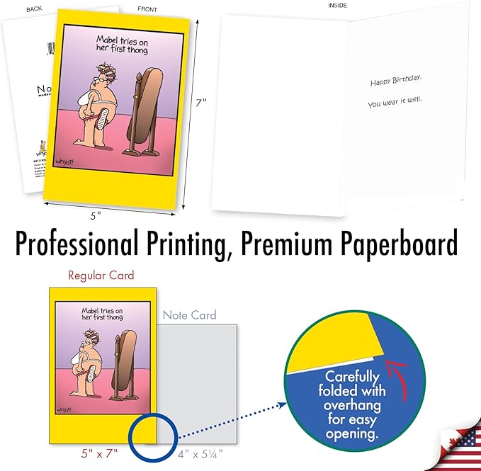 NobleWorks 20 Assorted Box Set Funny Birthday Greeting Cards w/ 5 x 7 Envelopes For Men, Women (20x1 Designs) Bday Funny Ages AC8714BDG-B1x20