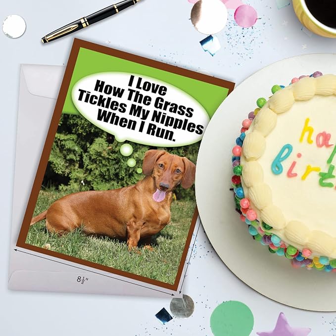 NobleWorks Jumbo Humorous Birthday Greeting Card From Us 8.5 x 11 Inch with Envelope (1 Pack) Large Jumbo Bday Tickle J2069BDG-US
