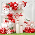 JOGAMS 181Pcs Cherry Balloon Arch Garland Kit, Cherry Party Decorations with Clear Green Pink 260 Balloons for Cherry On Top Baby Shower Birthday Bridal Shower Wedding Galentine's Valentine's Day