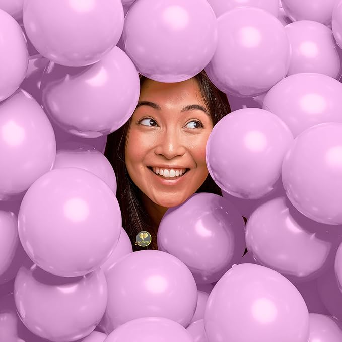 AFTERLOON® Biodegradable Mini Balloons 50 pcs Pastel Lilac 5 Inch, Matte Color Thickened Extra Strong Latex Helium Float, Baby Shower Gender Reveal Garland Wedding Birthday Party Decorations