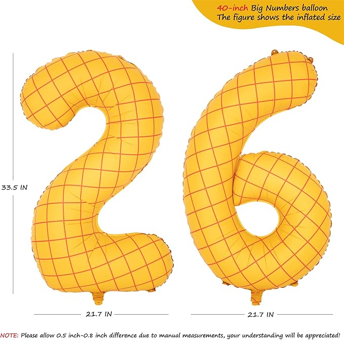 40-Inch Large Number Balloon Toy Inspired Story Matte Yellow Birthday Balloon Western Rodeo Party Supplies Boy Girl Story Anniversary Kids Birthday Party Cowboy Farm Themed Baby Welcome Decorations