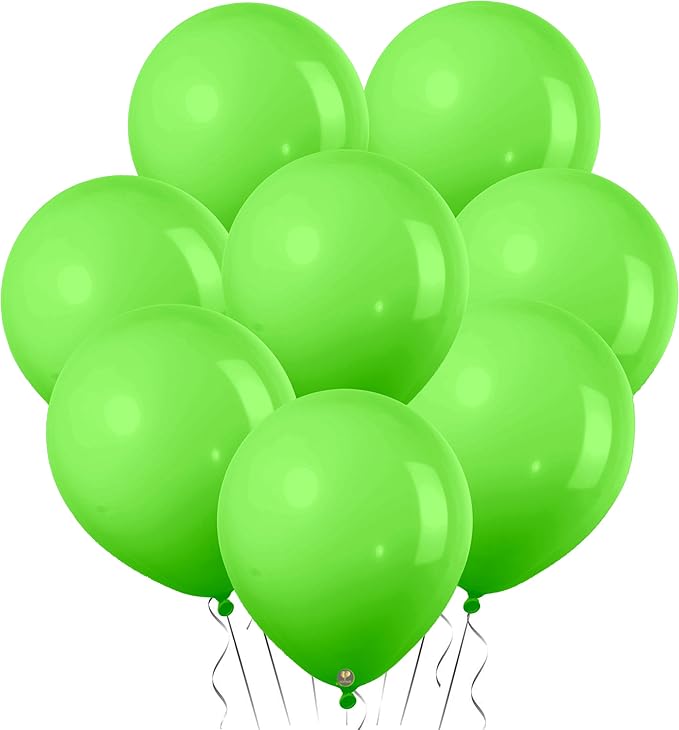 AFTERLOON® Biodegradable Mini Balloons 50 pcs Lime Green 5 Inch, Matte Color Thickened Extra Strong Latex Helium Float, Baby Shower Gender Reveal Garland Arch Wedding Birthday Party Decorations