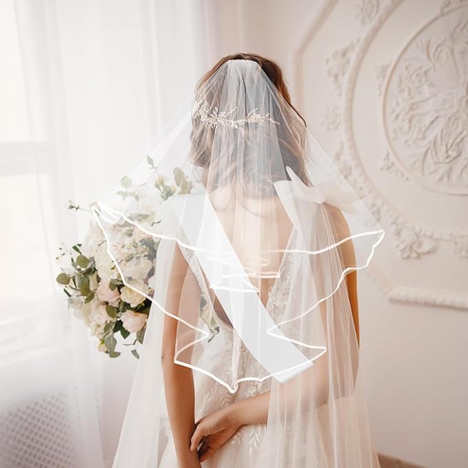 Bride To Be Sash White Wedding Veil, Bride Pearl Satin Sash Veil Set Bachelorette Party Favors Accessories for Bridal Showers Engagement Party Decorations