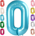 Number 0 Balloons 40 Inch Pearl Blue Number Balloons for 10 20 30 40 50 60 70 80 90 100 Numbers Balloon Birthday Decorations Wedding Event Baby Shower