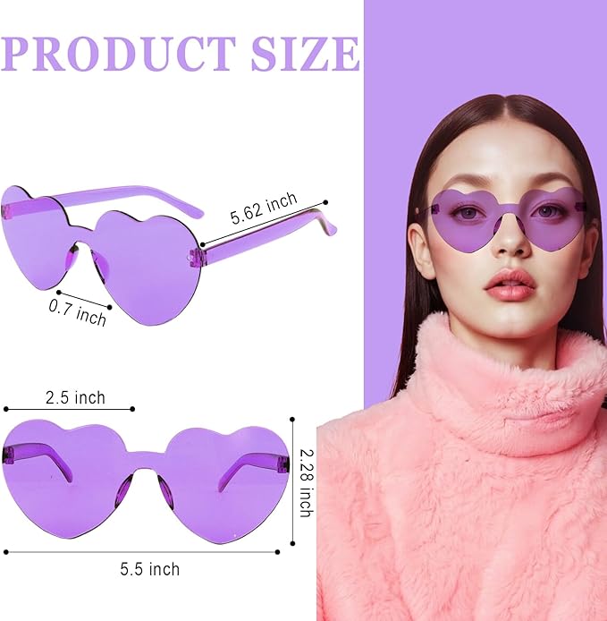 Heart Sunglasses 12/18/24 Pcs Heart Shaped Glasses for Women Cute Funny Party Glasses Party Favors Accessories