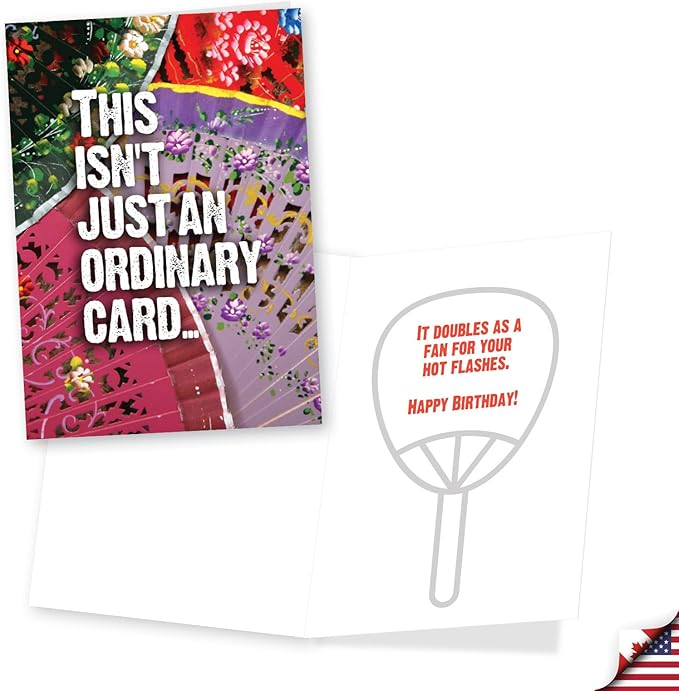 NobleWorks Assortment Pack of 3 Hilarious Birthday Greeting Cards with Envelopes For Women, Her (3 Designs, 1 Each) Hot Flashes VC10013BDG-C1x3