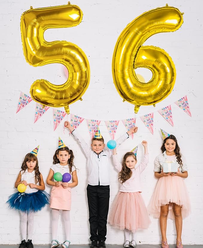 Smlpuame 40 inch Number Balloon 0-9 Gold Large Number 90 Balloons,Digital Balloons for Birthday Party Celebration Decorations Supplies, Helium Foil Number Balloons for Wedding Anniversary