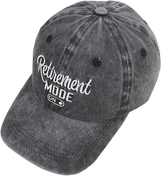 Retirement Baseball Cap for Women Men, Adjustable Washed Embroidered Vintage Classic Retro Cotton Hat
