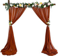 Sheer Chiffon Backdrop Curtains 10ft x 10ft(5ft x 2Panels)， Chiffon Fabric Drapes for Wedding, Long Sheer Curtain for Living Room, Arch Party Stage Decoration (Terracotta, 120 x 120 Inch)
