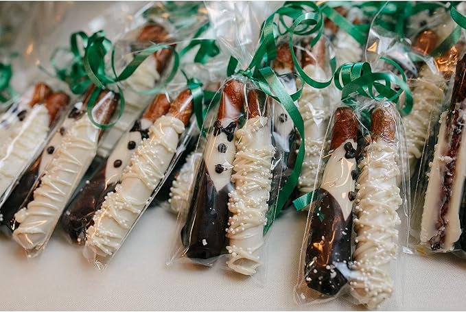 Yotelab Clear Bags With Twist Ties,100 PCS 3 x11 Inches Cellophane Treat Bags