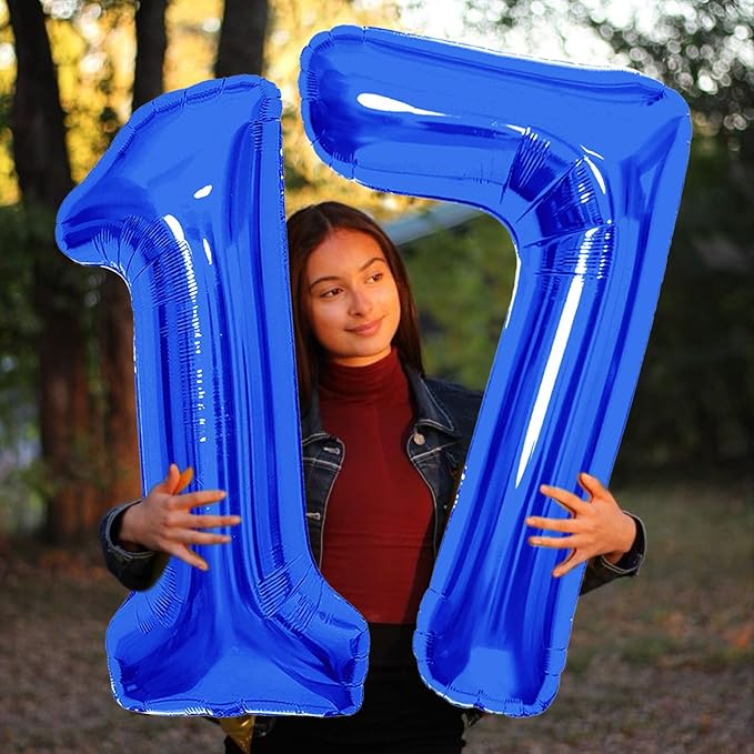 Number Balloons Navy Blue Balloons - Giant Number 10 Balloon, 10 20 30 40 50 Numbers Balloon Birthday Decorations, Blue Party Supplies for Boy Men