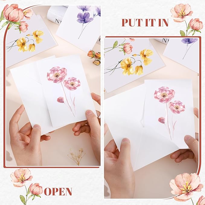 Blank Cards and Envelopes, 40 Pack Blank Cards 4x6 Inches, Elegant Blank Greeting Card, Blank Note Cards with Sealing Stickers for Birthdays, Weddings, Easter, Mother's Day, Most Other Occasions