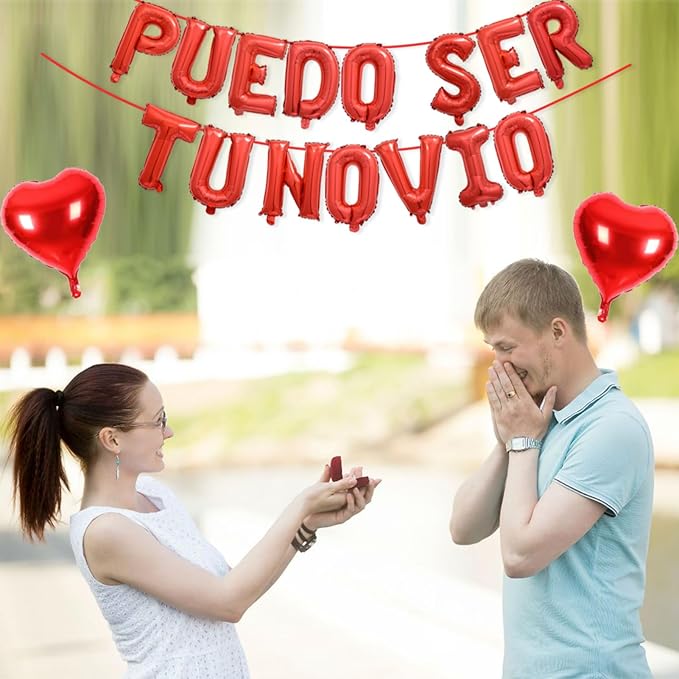 2 Set 30Pcs Red PUEDO SER TU NOVIO Letter Balloons 16in Balloon Foil Letter Decorations Party Decor Red Letter Balloons PUEDO SER TU NOVIO Party Supplies