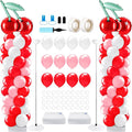 Kasyat 2 Set Cherry Balloon Column Stand Kit with Adjustable Balloon Arch Kit Red Cherry Party Supplies for Girls Summer Fruit Wedding Baby Shower Birthday Party Supplies