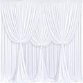 24x10FT White Backdrop Curtains for Wedding Parties, Wrinkle Free Polyester Photography Backdrop Drapes for Wedding Baby Shower Birthday Parties Stage Background Stand Decorations 4x10ft,6 Panels