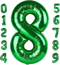 40 Inch Number 8 Balloon, Dark Green 8 18 28 80 Birthday Balloons for Men Boys, 8th Birthday Decorations Party Supplies, Wedding, Graduations