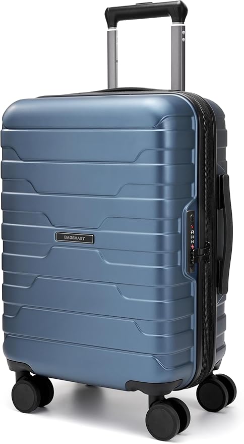 BAGSMART Carry On Luggage 19 L x14 W x9 H Airline Approved with Spinner Wheels, Lightweight 20 Inch Luggage with TSA Lock, Expandable Hard Shell Carry On Suitcases for Men Women, Royal Blue